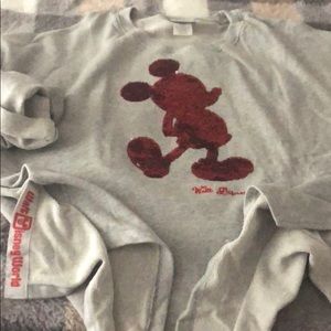 Walt Disney red/silver sequins sweatshirt! 1X
